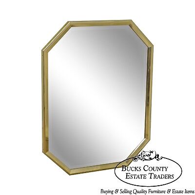 Friedman Brothers Brass Frame Octagon Beveled Wall Mirror
