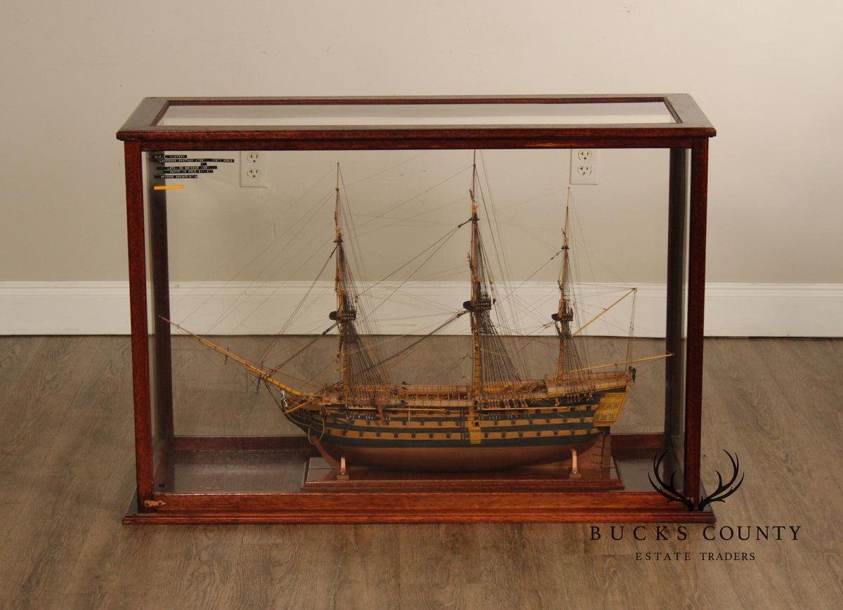 Model Ship 'HMS Victory' In Wooden Display Case
