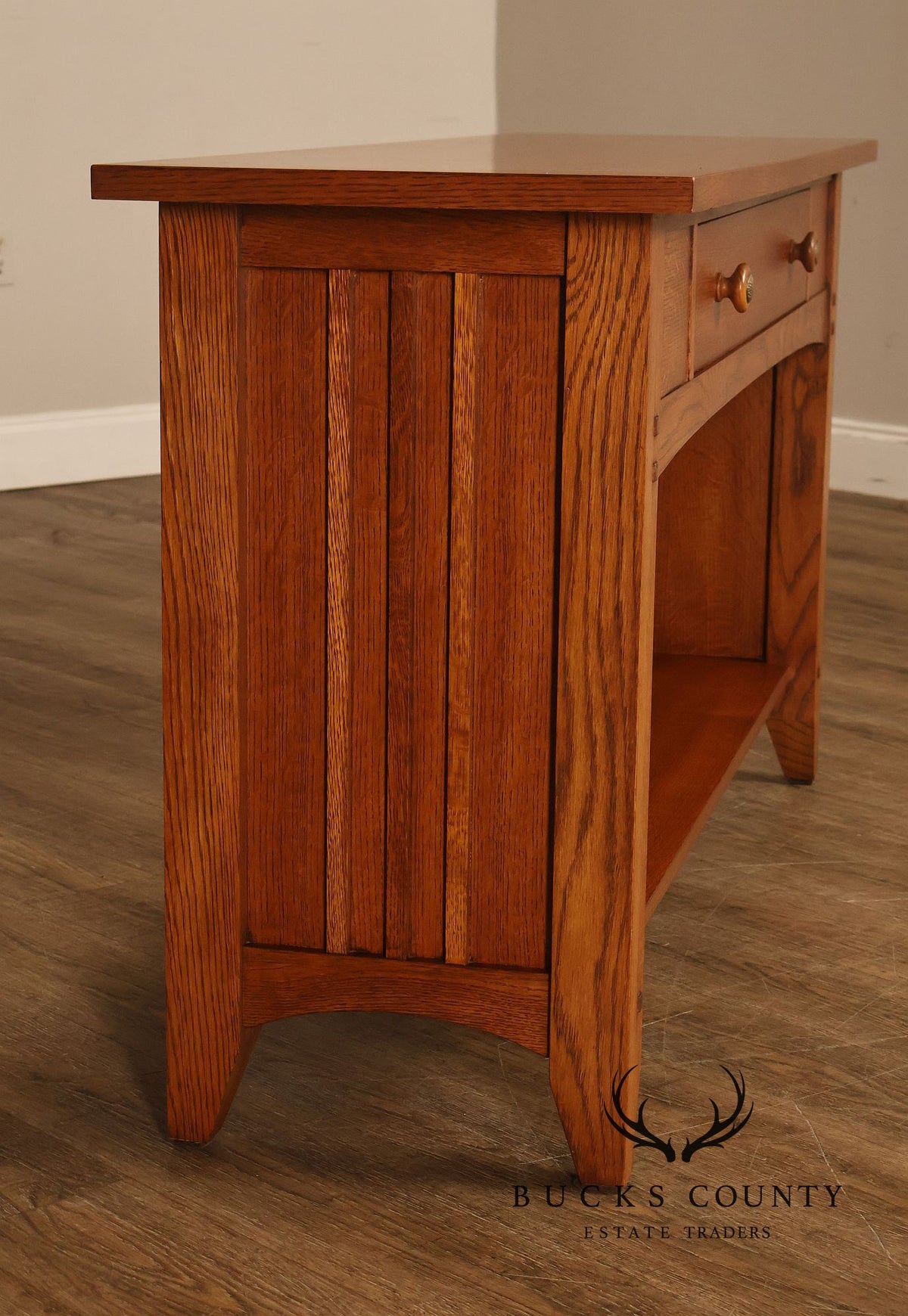Thomasville Impressions Mission Style Oak Sofa Console Table