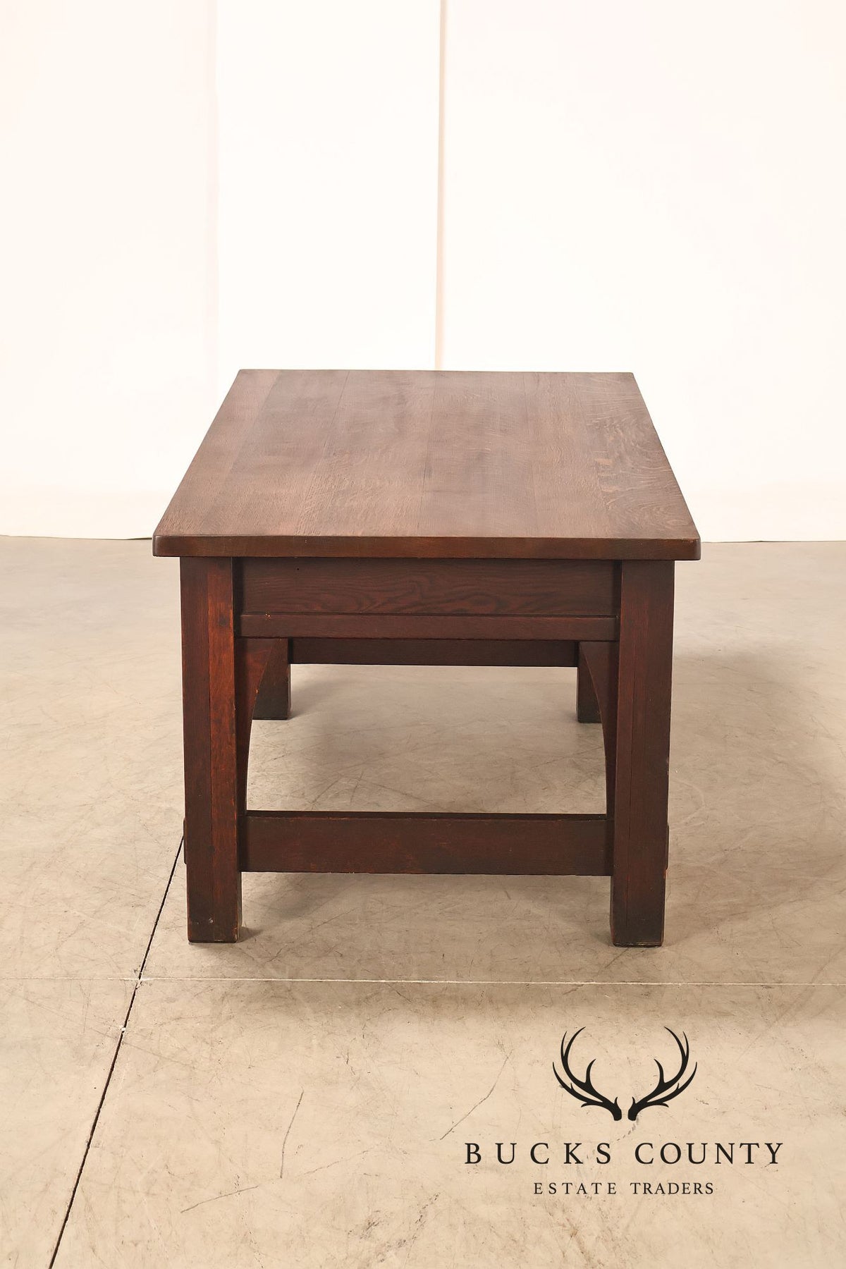 Early Gustav Stickley No. 460 Oak Library Table With Rare  Hardware