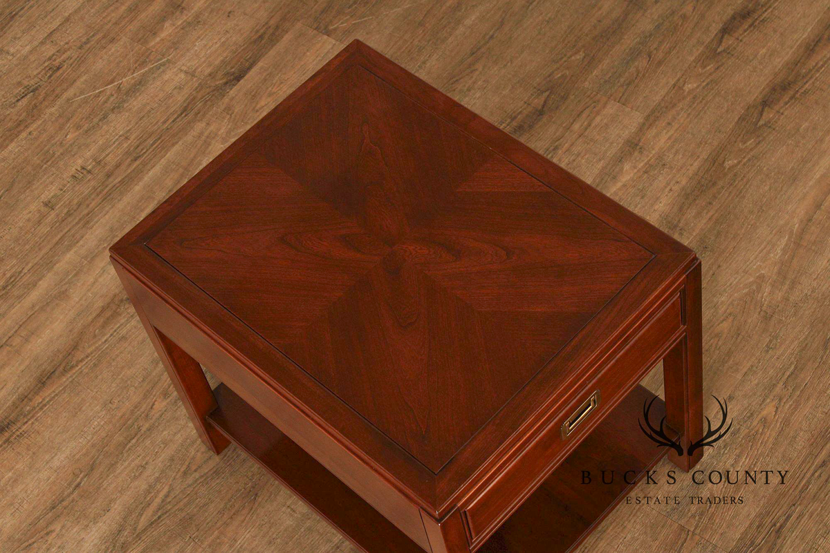 Ethan Allen Campaign Style Pair of End Tables