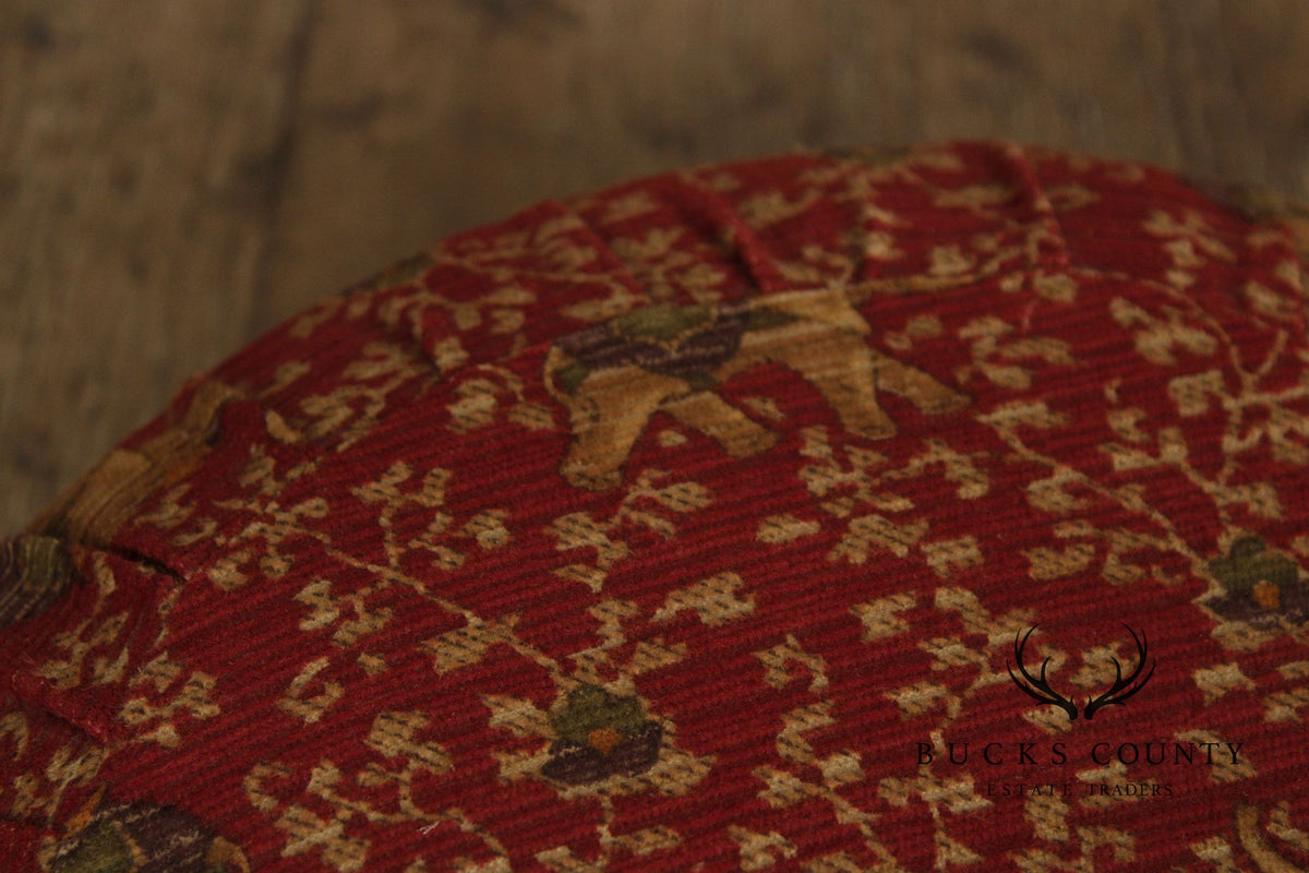 Antique Victorian Low Round Foot Stool