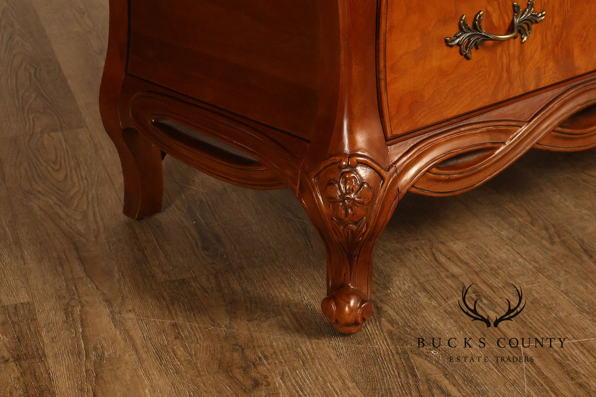 Century Furniture Pair of Marble Top Bombe Chests