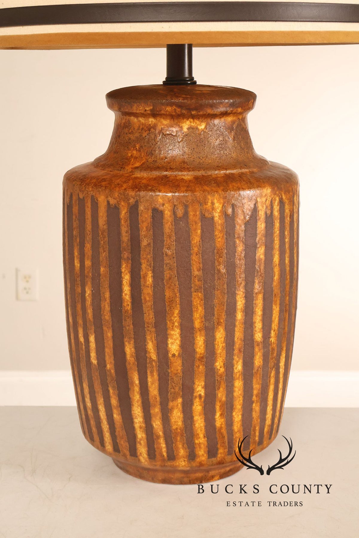 Mid Century Modern Glazed Ceramic Table Lamp