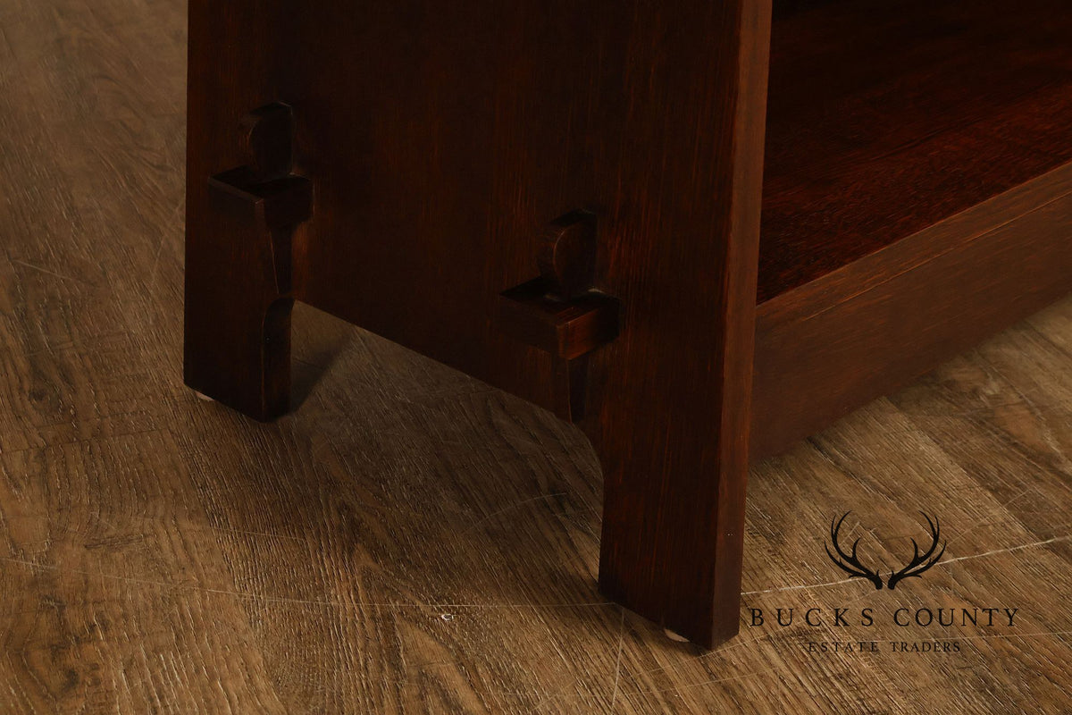 Stickley Mission Collection Oak Open Bookcase Shelf Cabinet
