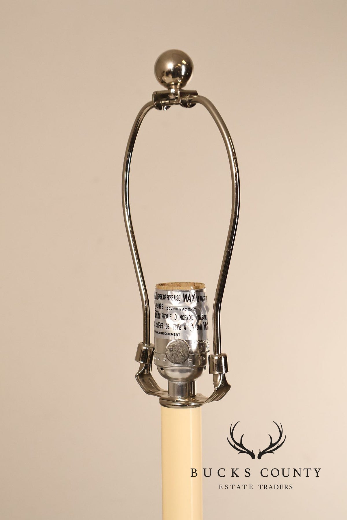 Ralph Lauren Pair of Chrome Candlestick Table Lamps
