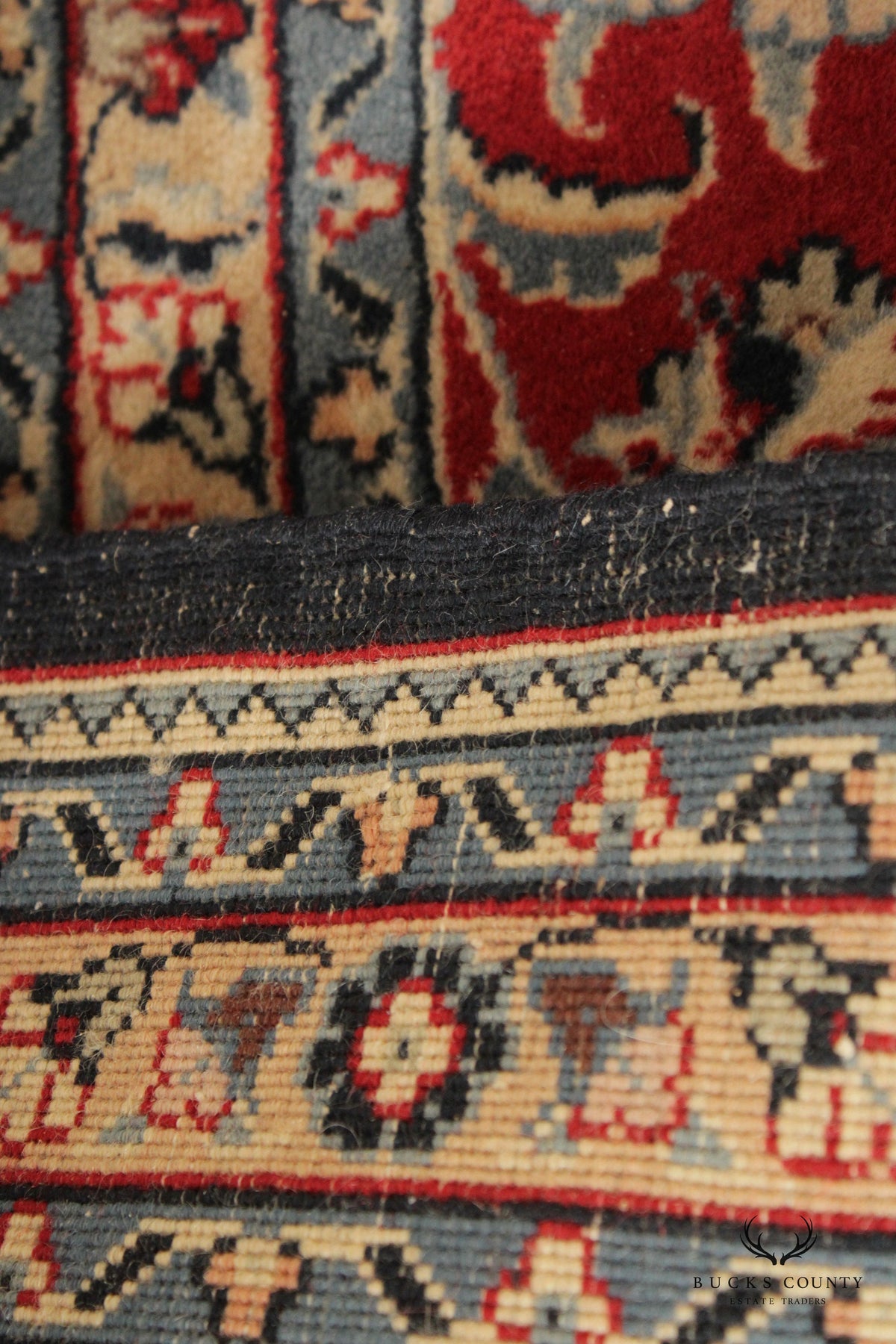Persian Kashan Wool Area Rug, 9' x 6'