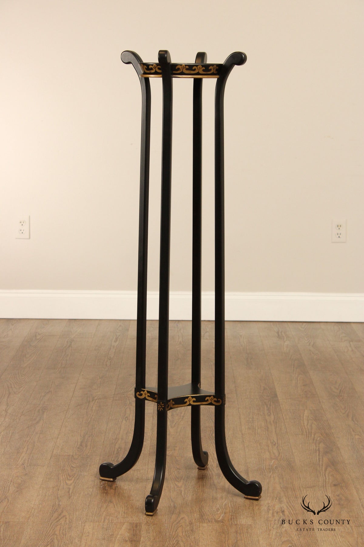 Chelsea House Ebonized Pair Of Paris Fern Stands