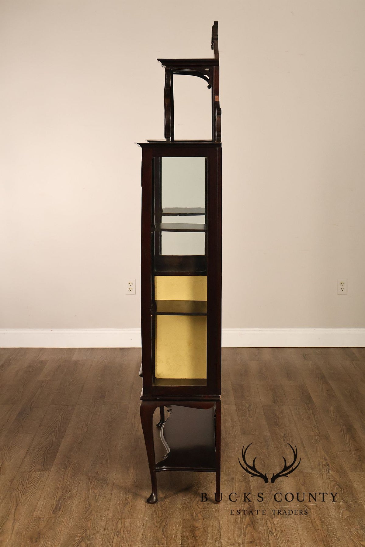 Antique Edwardian Mahogany Double Door Display Cabinet
