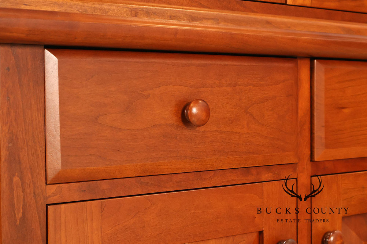 Hunt Country Furniture Cherry Corner Cabinet With Beveled Glass Doors