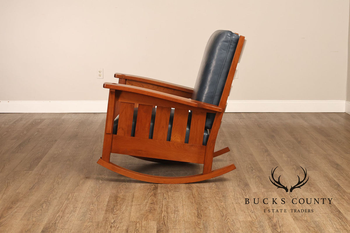 Stickley Mission Collection Cherry and Leather Rocker