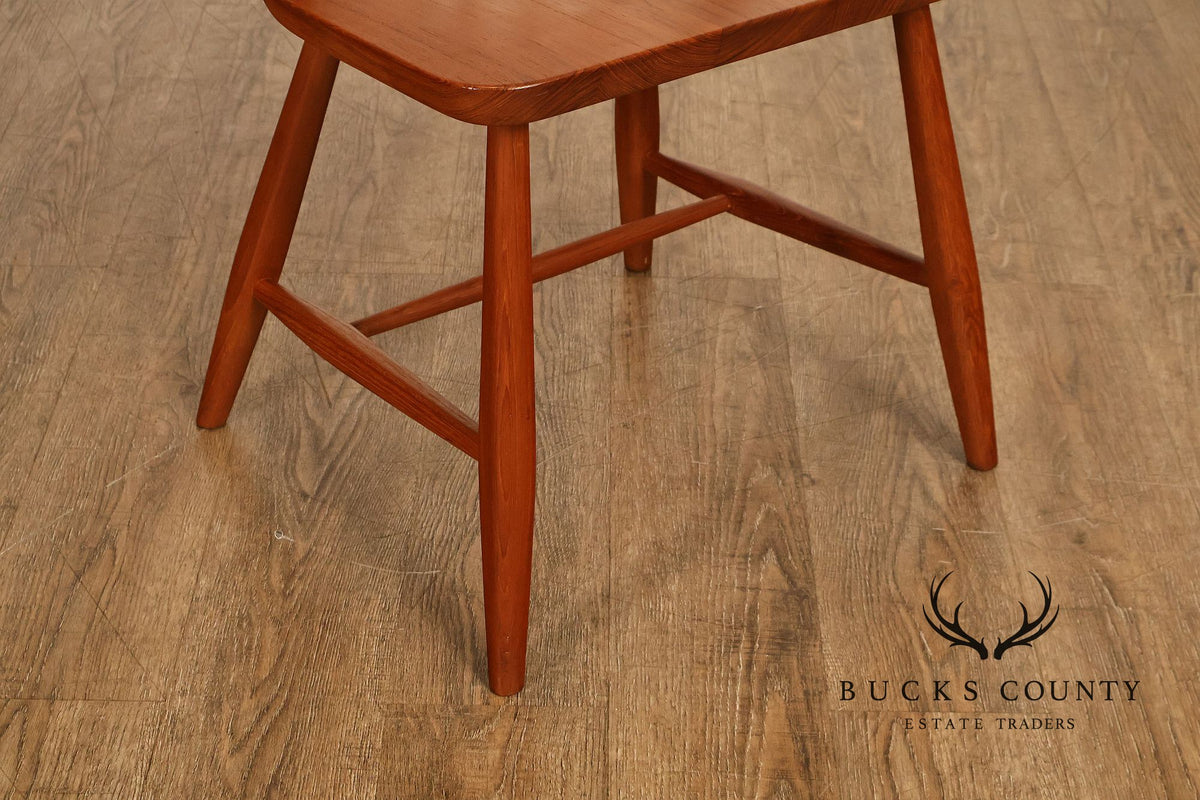 KD Sun Furniture Vintage Danish Modern Style Set of Six Teak Windsor Dining Chairs