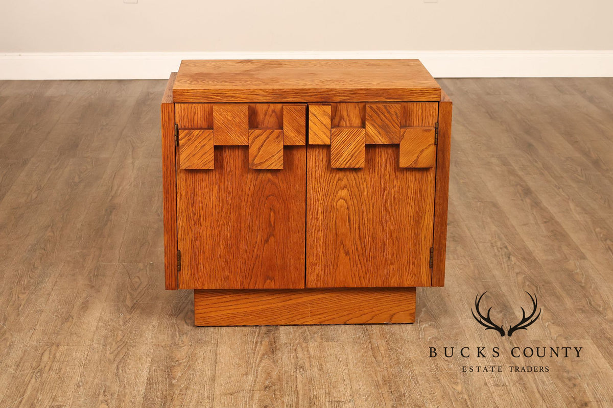 Lane Staccato Pair of Brutalist Nightstands