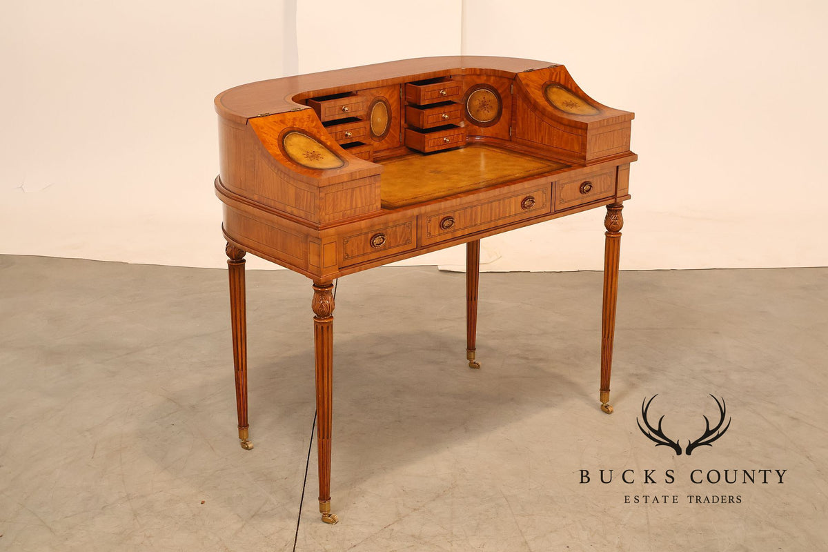 Maitland Smith Regency Style Satinwood Carlton House Writing Desk