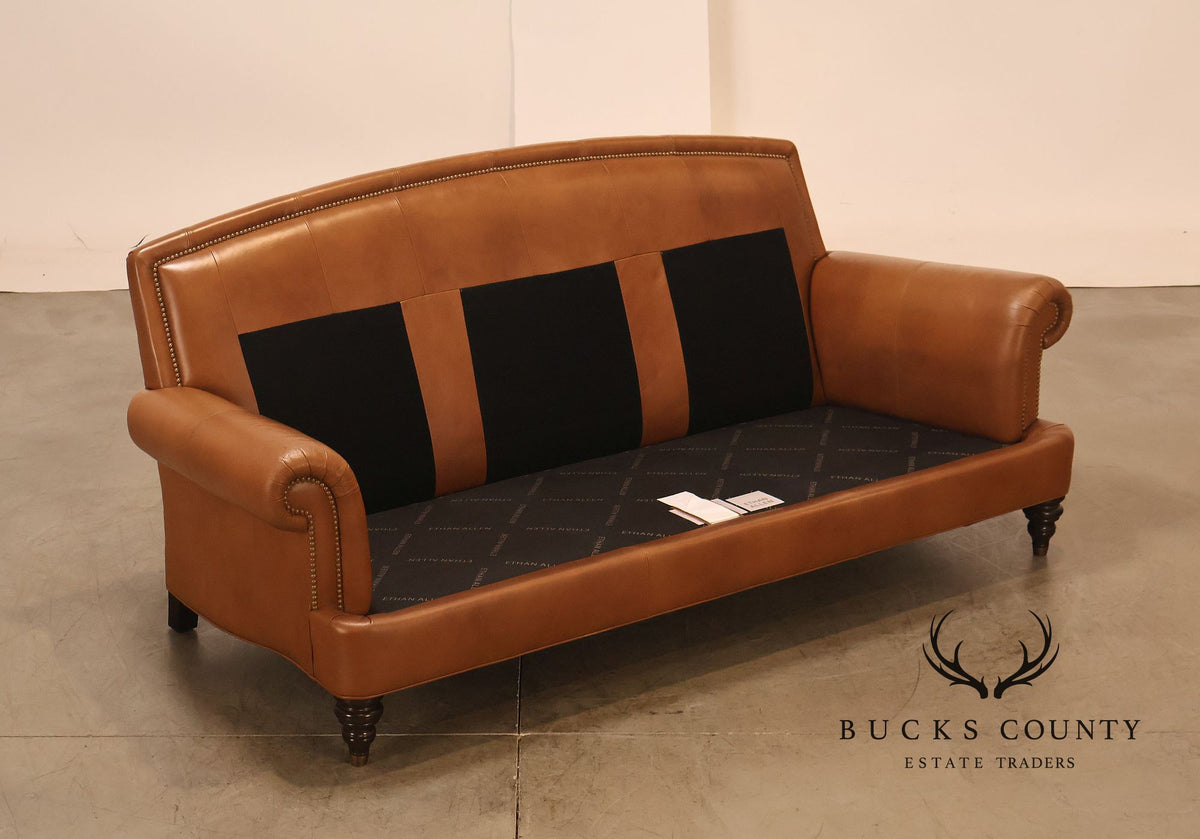 Ethan Allen 'Hyde' Three-Seat Leather Sofa