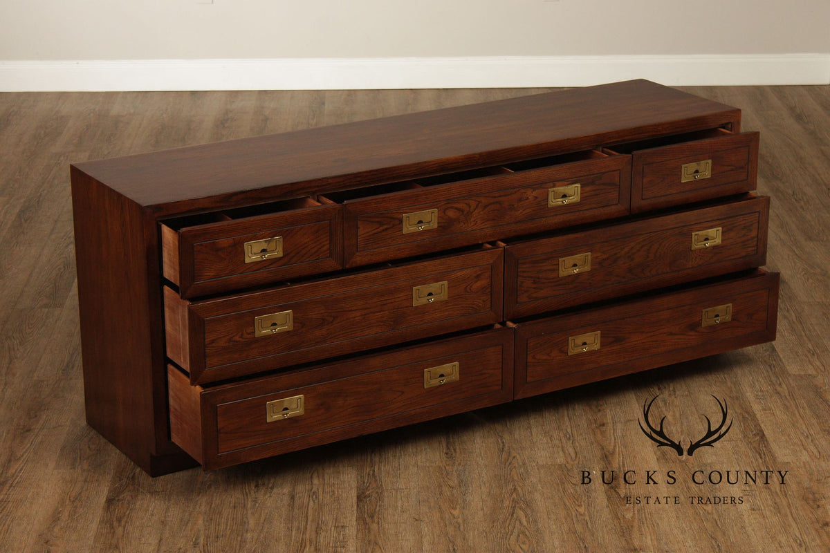 Henredon Campaign Style Seven-Drawer Dresser