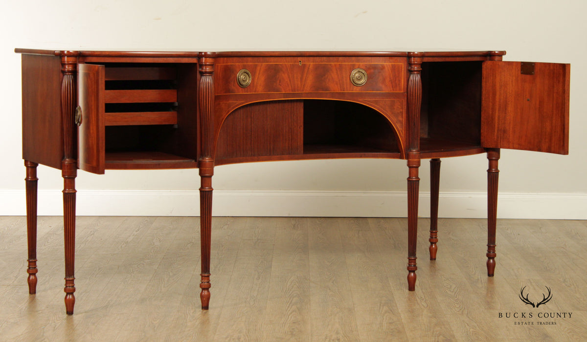Arthur Brett Sheraton Style Serpentine Mahogany Sideboard