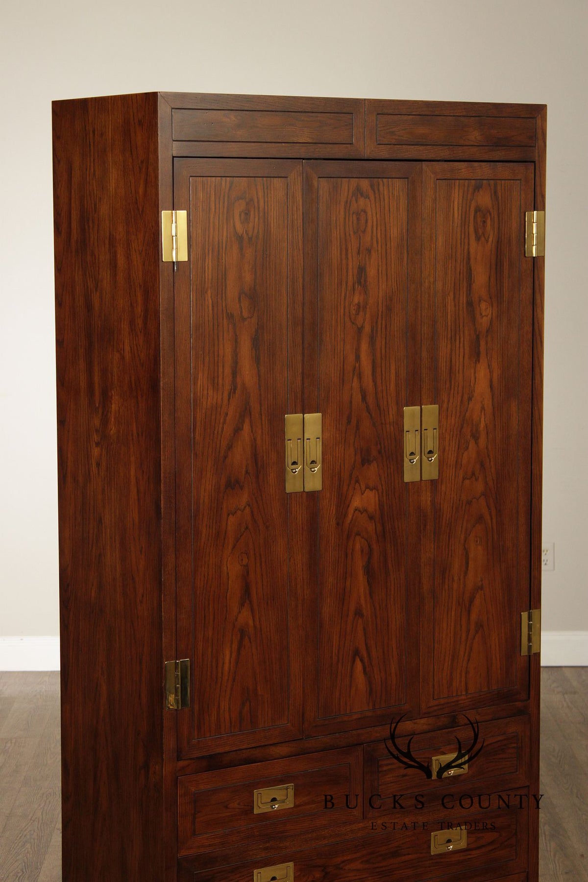 Henredon 'Scene One' Campaign Style Bedroom Armoire Cabinet