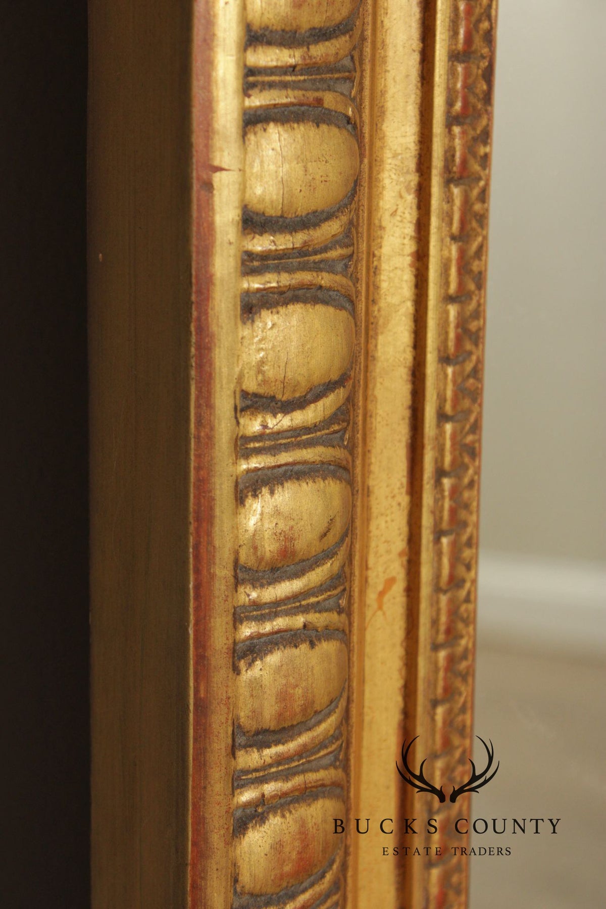 Vintage Giltwood Rectangular Carved Wall Mirror