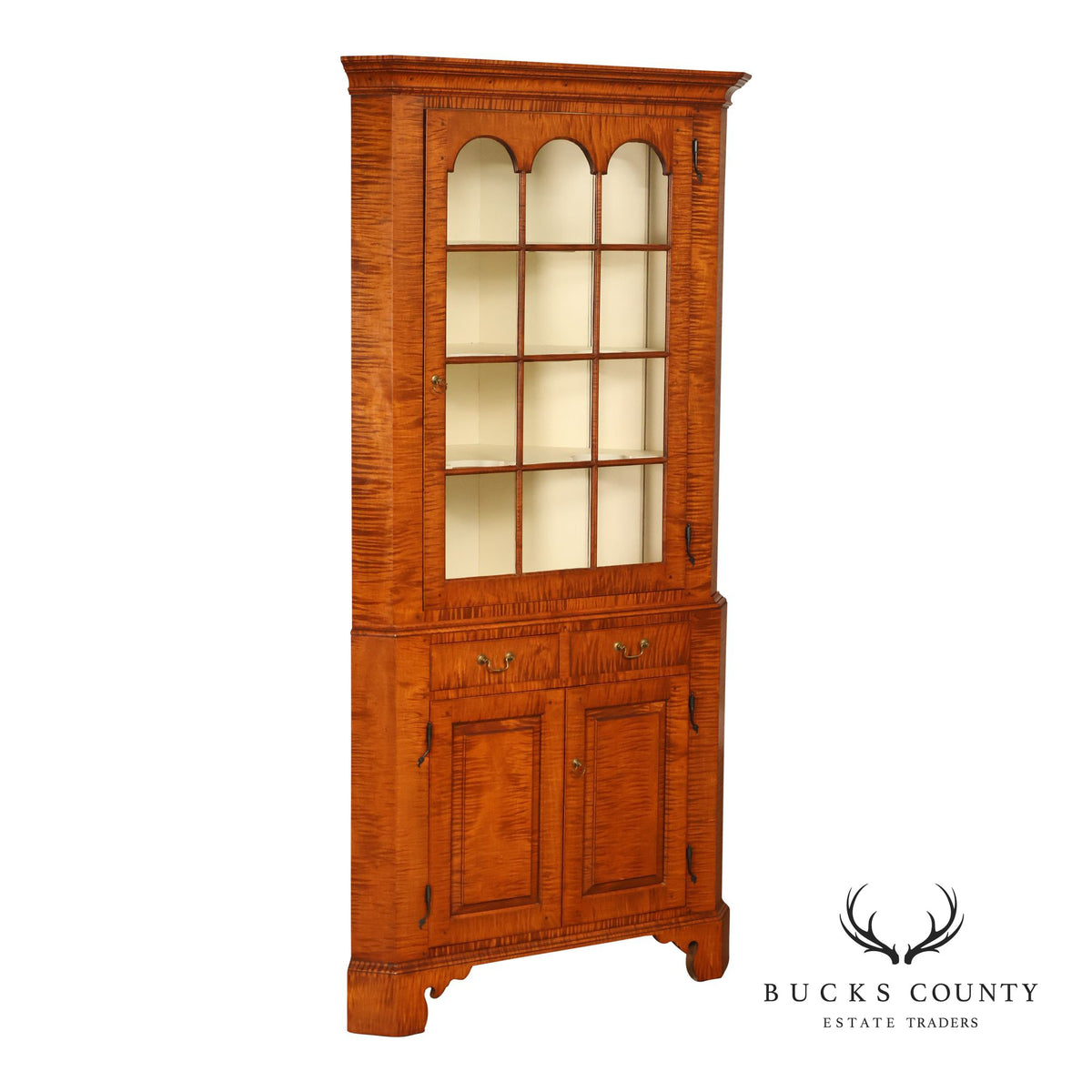 Louis Irion Tiger Maple Corner Cabinet*