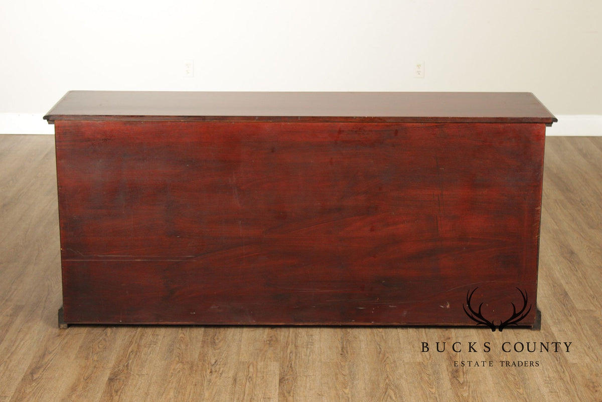 1940's Vintage Georgian Style Carved Mahogany Sideboard Buffet