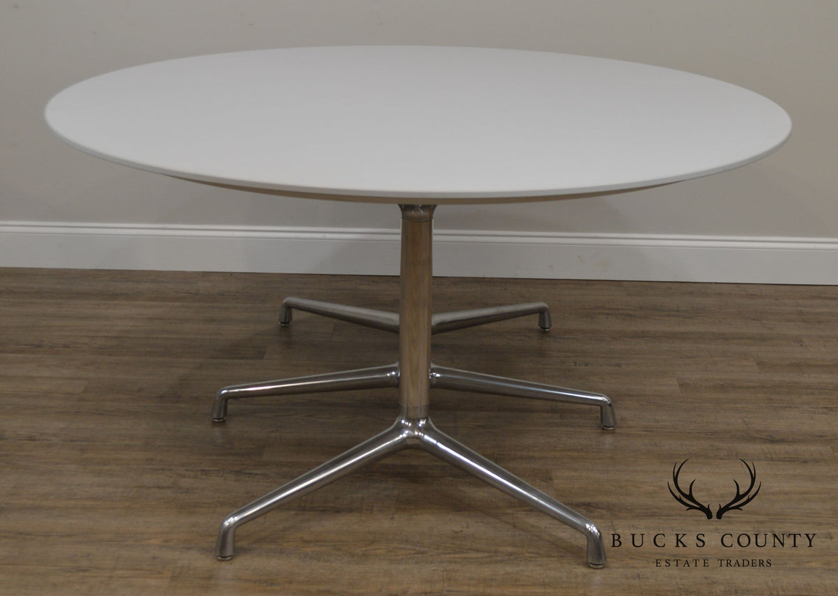 Scott Wilson for Coalesse 60" Round White & Chrome Dining or Conference Table