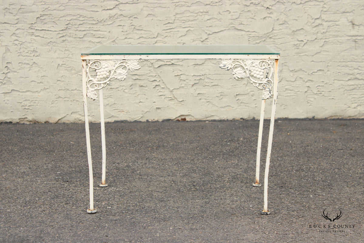 Mid Century Modern Grapevine Pattern Iron Outdoor Patio Dining Table