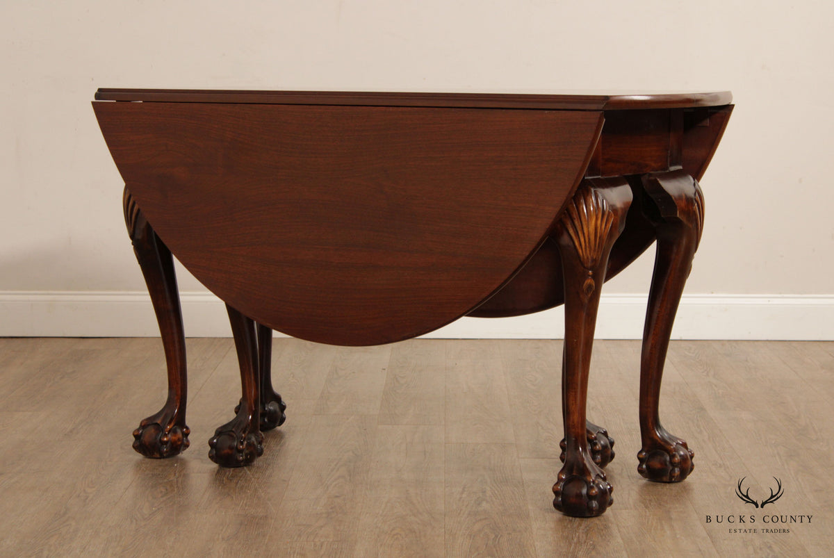 Chippendale Style Carved Mahogany Gate Leg Drop Leaf Table