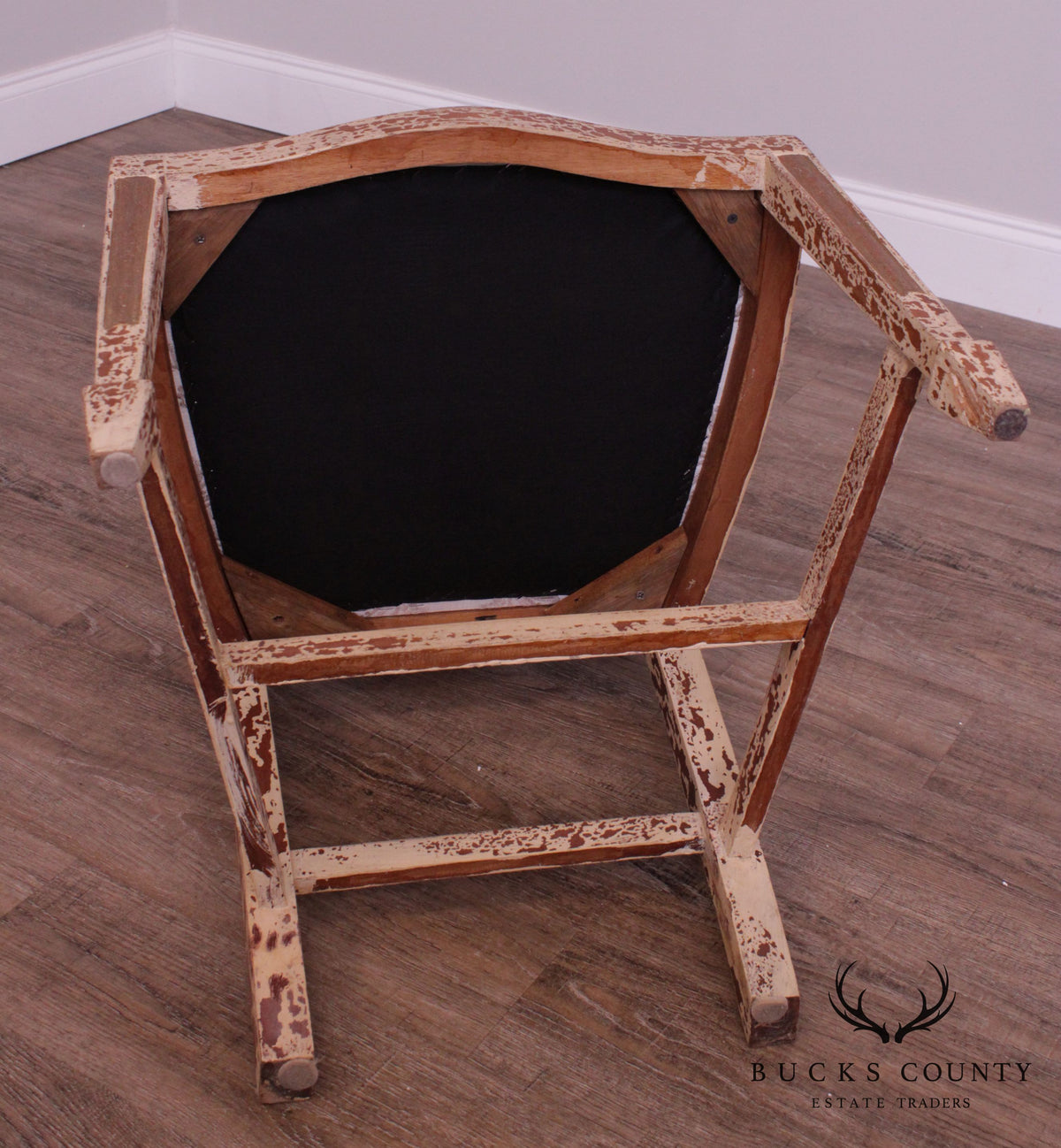 Hepplewhite Style Set 6 Crackle Painted Dining Chairs