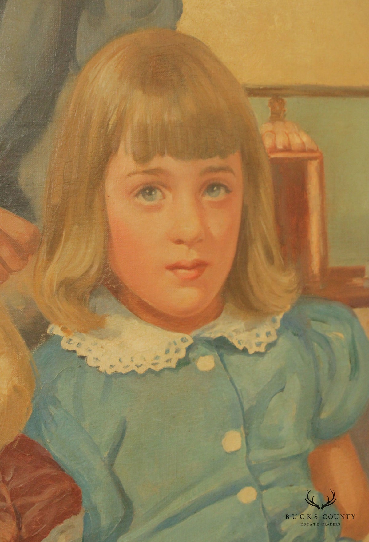 American 1940s Family Portrait Original Oil Painting, by Frederic Anderson