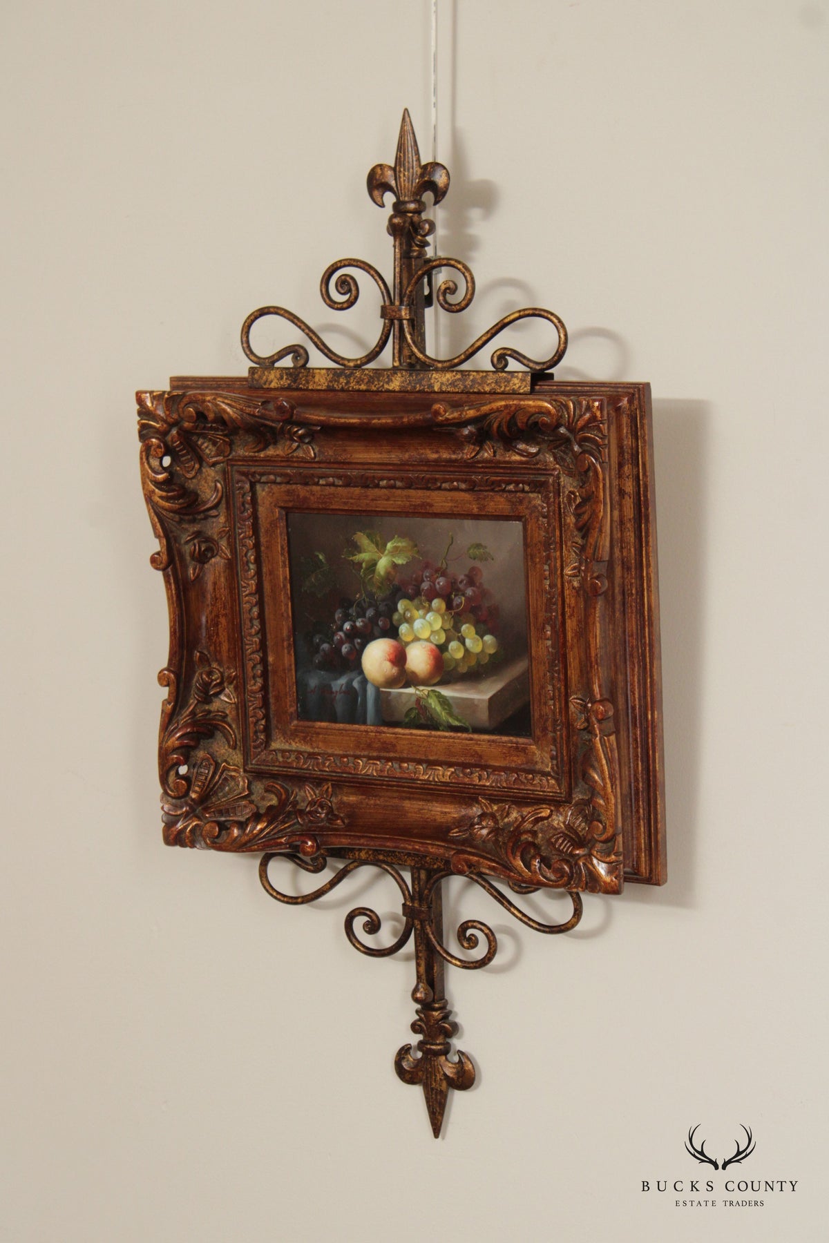 Custom Framed Oil on Canvas Still Life, Signed
