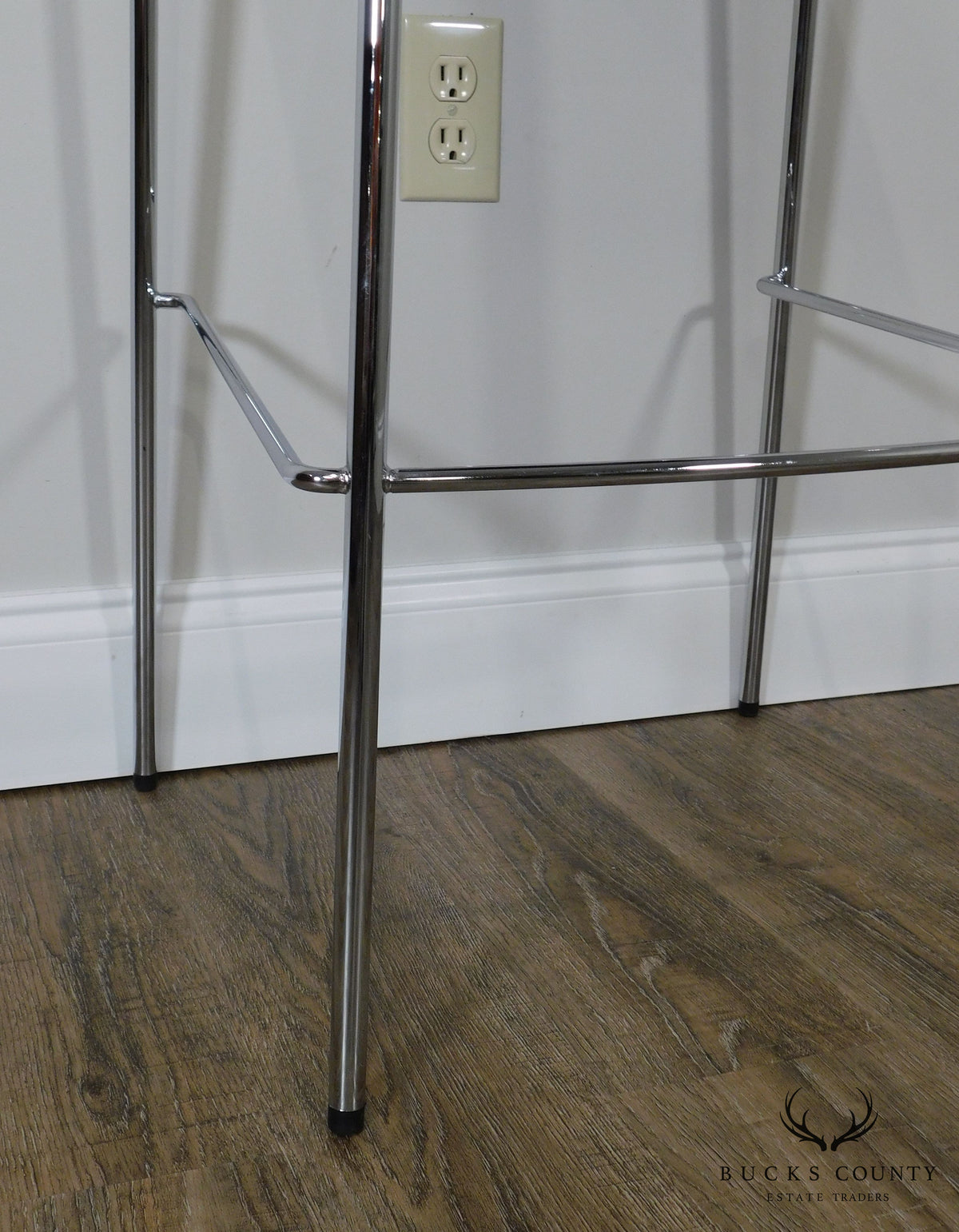 Antti Kotilainen Chrome Frame Blue Seat Piiroinen Bar Stool