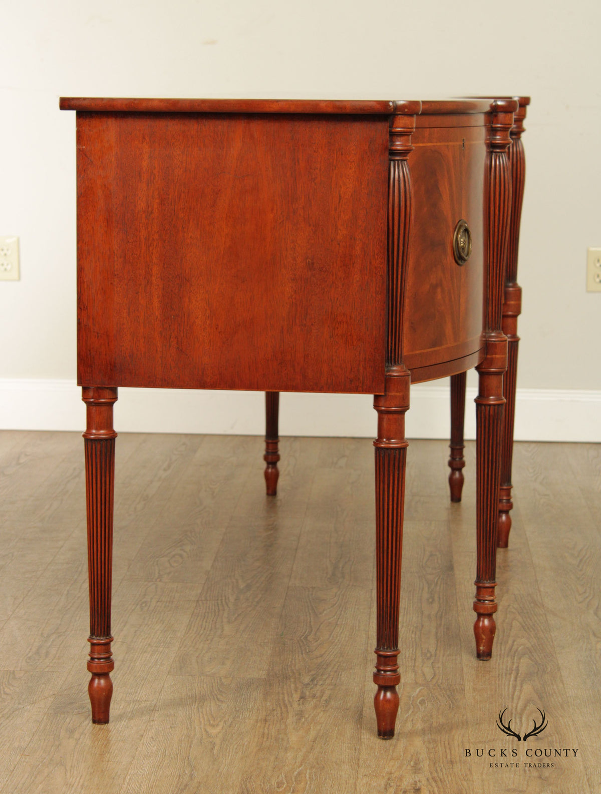 Arthur Brett Sheraton Style Serpentine Mahogany Sideboard