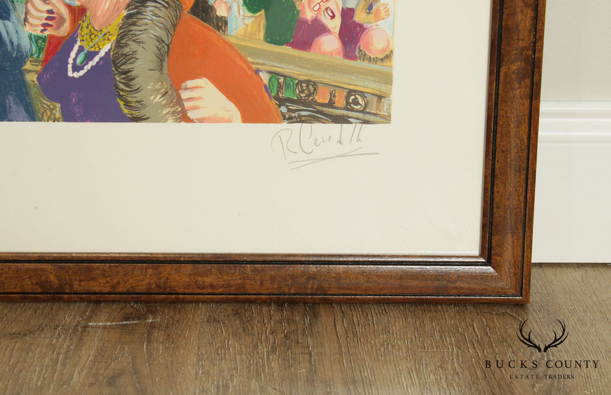 Robert Cenedella "2001- A Stock Odyssey" Pencil Signed Giclée, Large Framed Fine Art Print