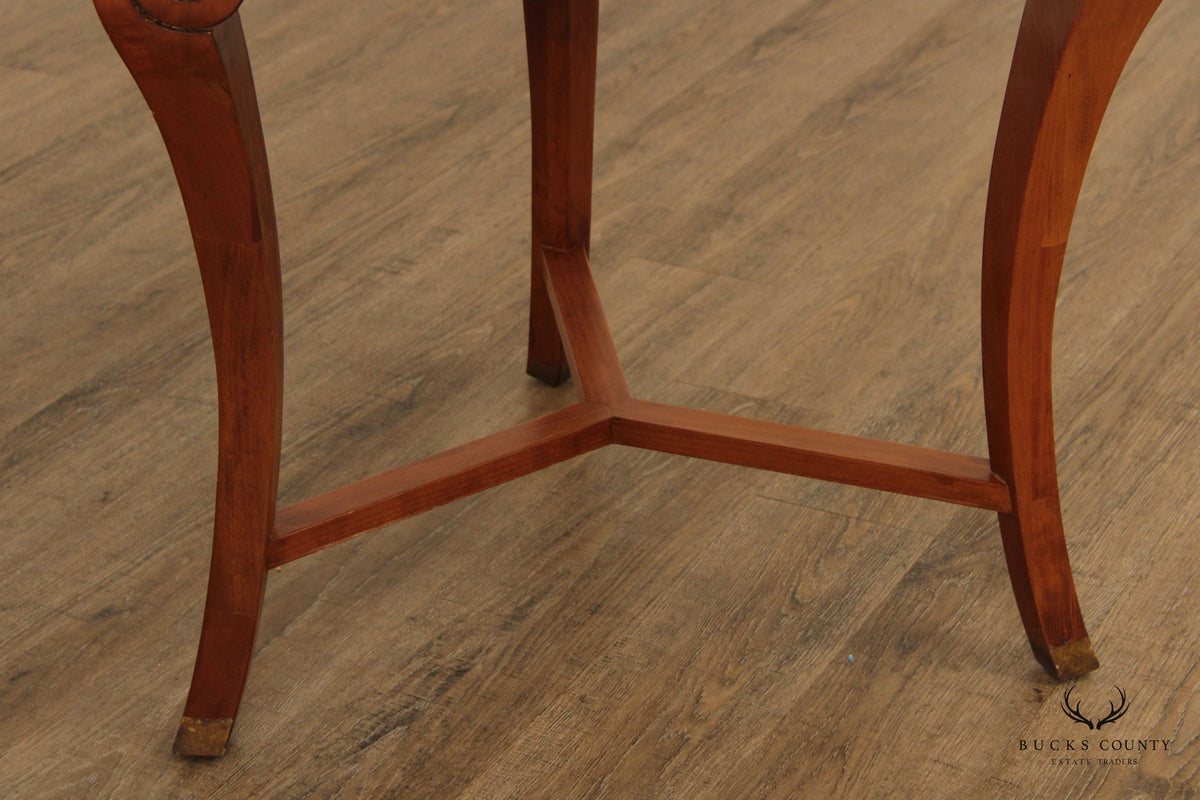 Neoclassical Style Round Cherry Side Table