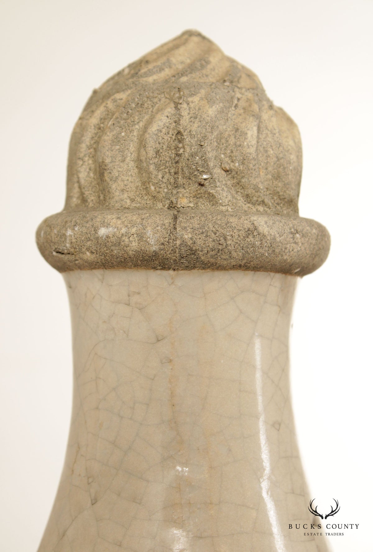 Neoclassical Style Set Glazed Cast Stone Decorative Finials