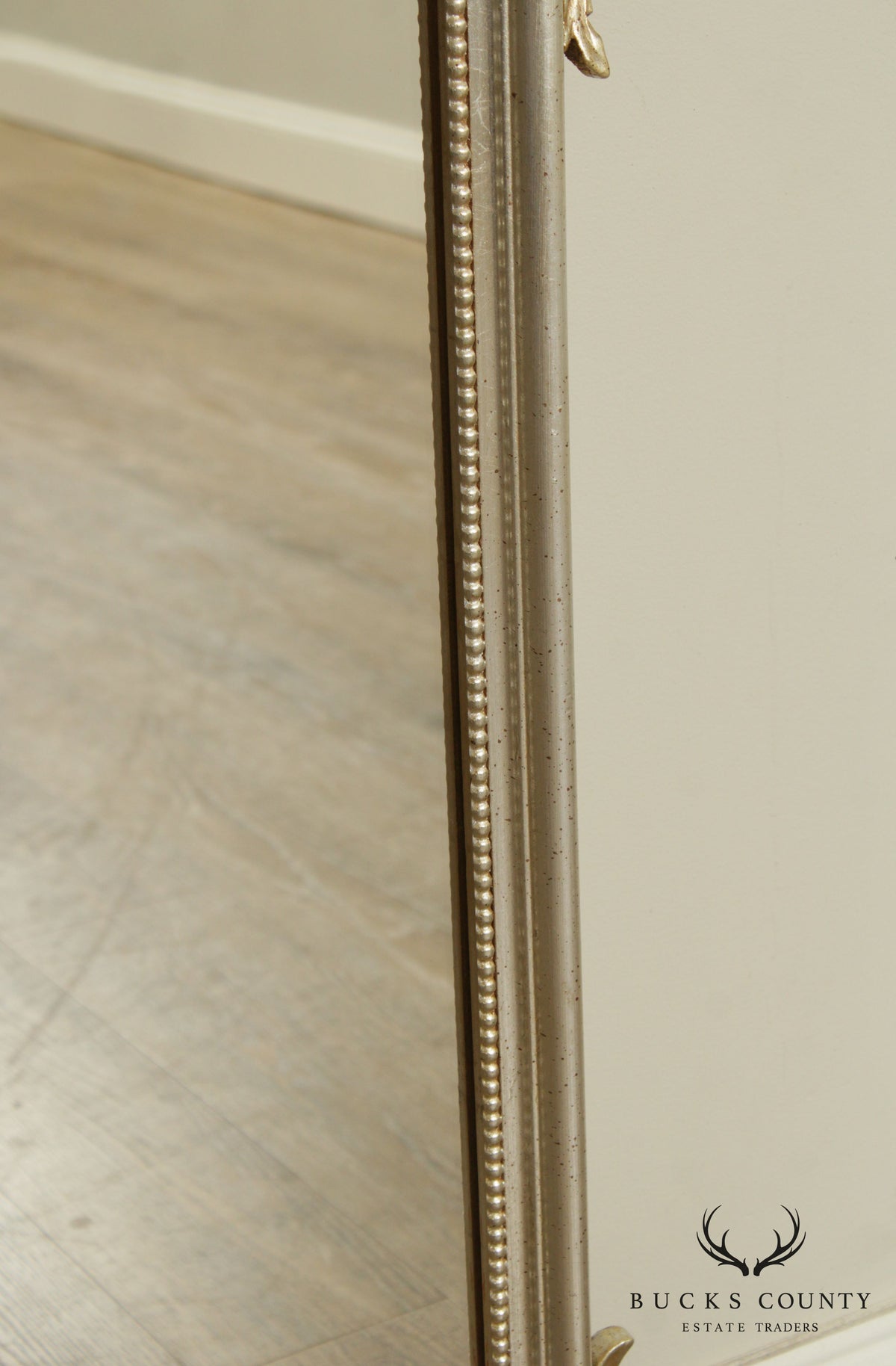 Italian Silver Giltwood Frame Carved Wall Mirror