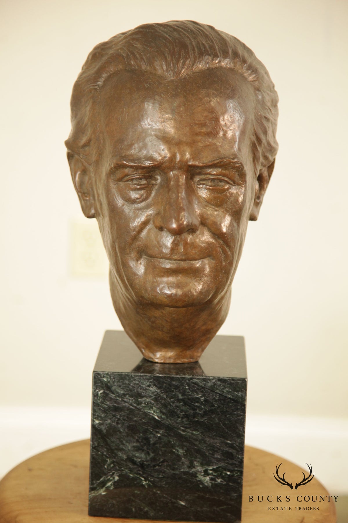 Lawrence Ludtke 1980s Bronze Male Bust Portrait