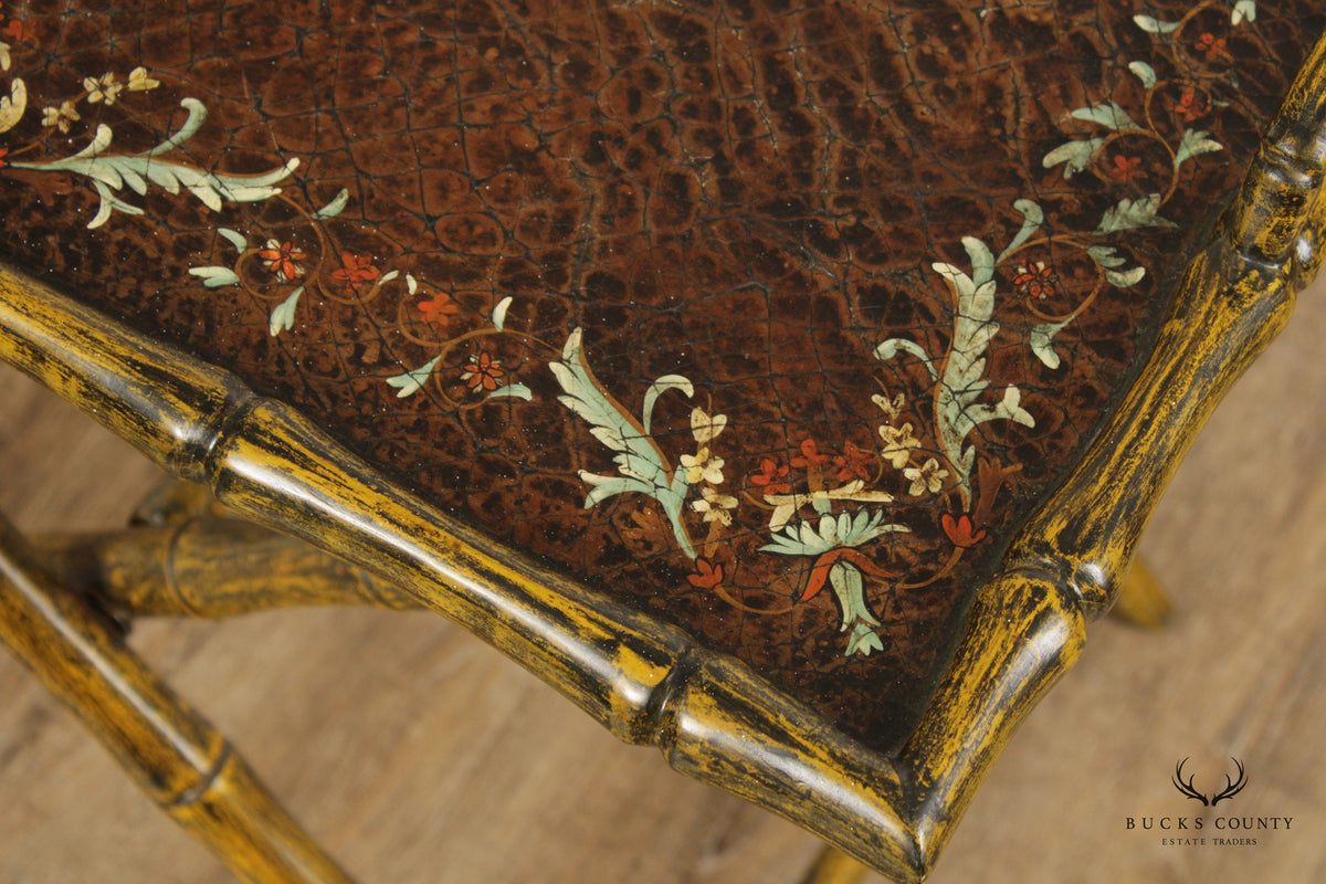 Chinoiserie Style Faux Bamboo Folding Tray Table