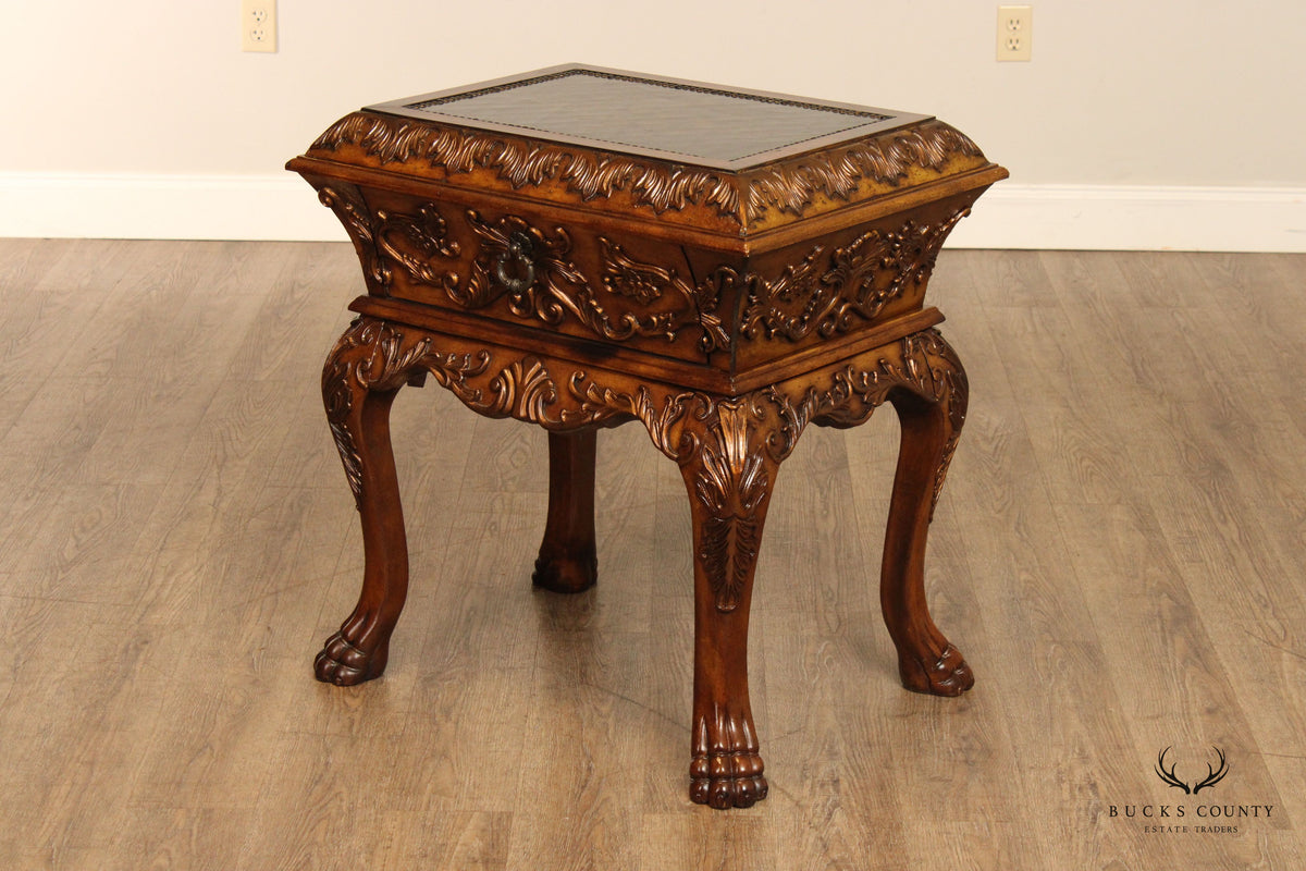 Renaissance Style Carved Chest on Stand