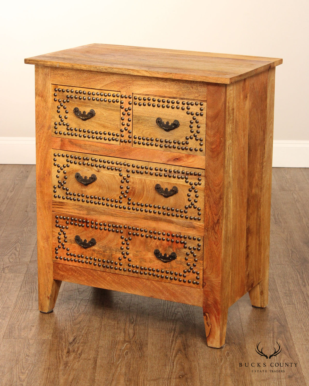 Anglo Indian Style Four Drawer Chest Nightstand