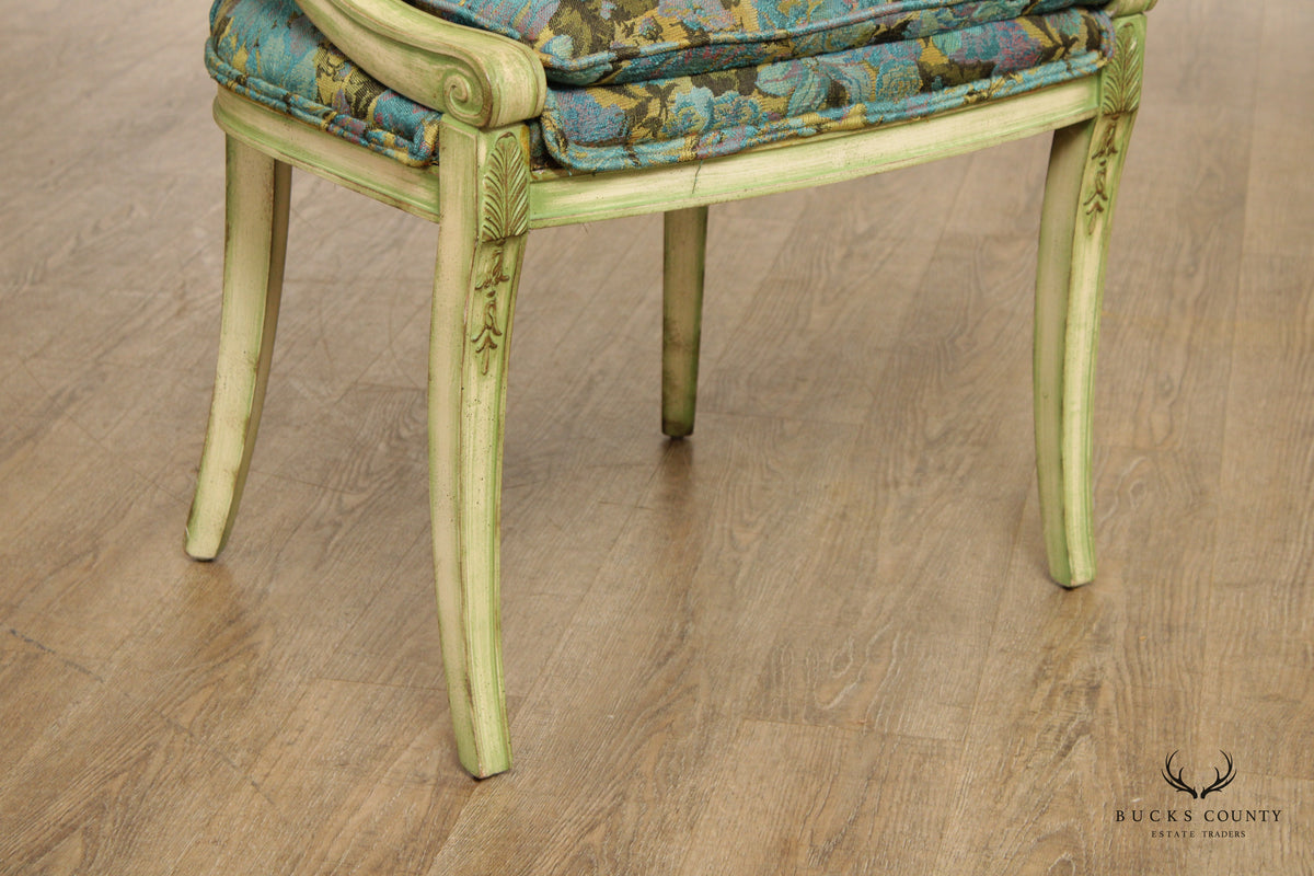 Neoclassical Empire Style Set Six Painted Dining Chairs