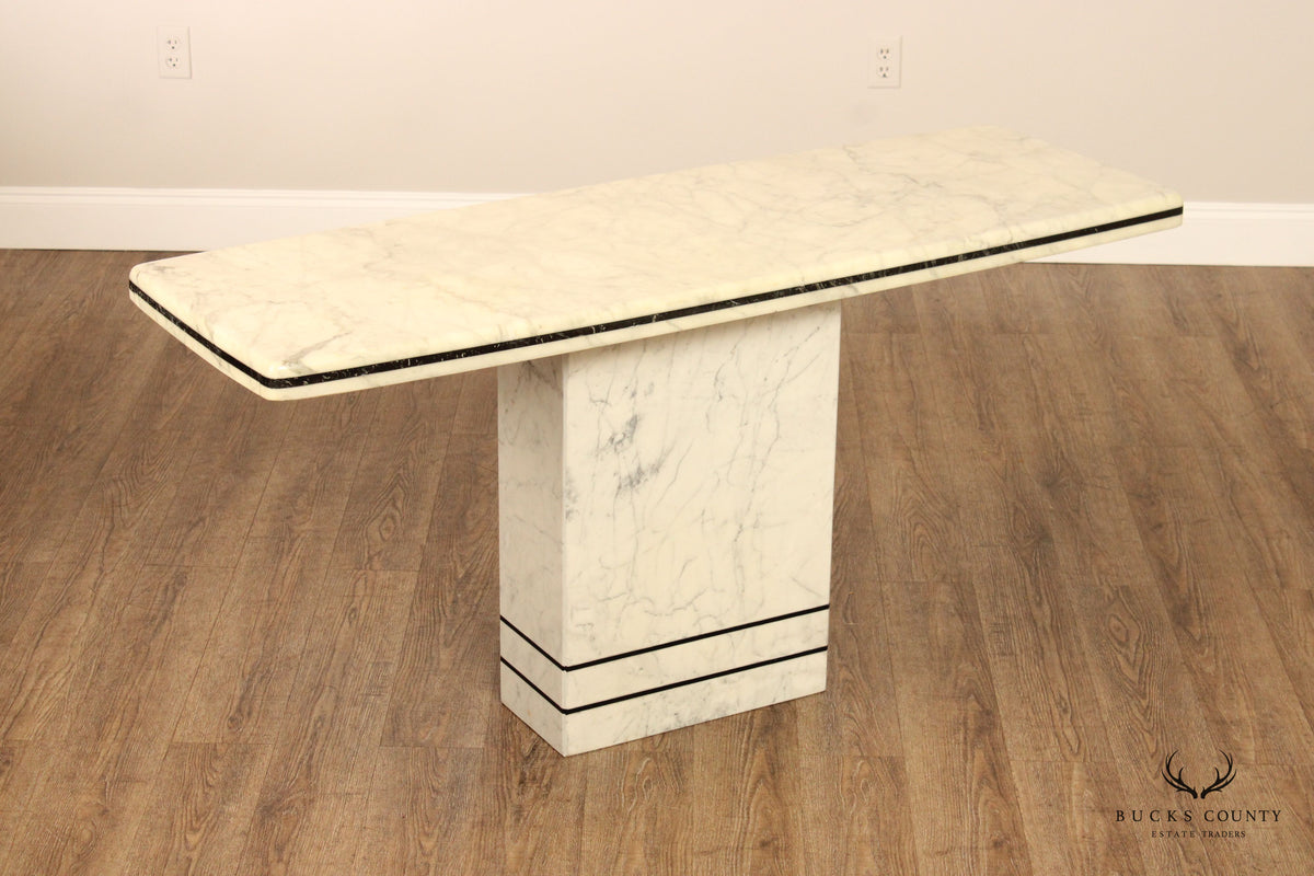 Italian Postmodern Marble Pedestal Console