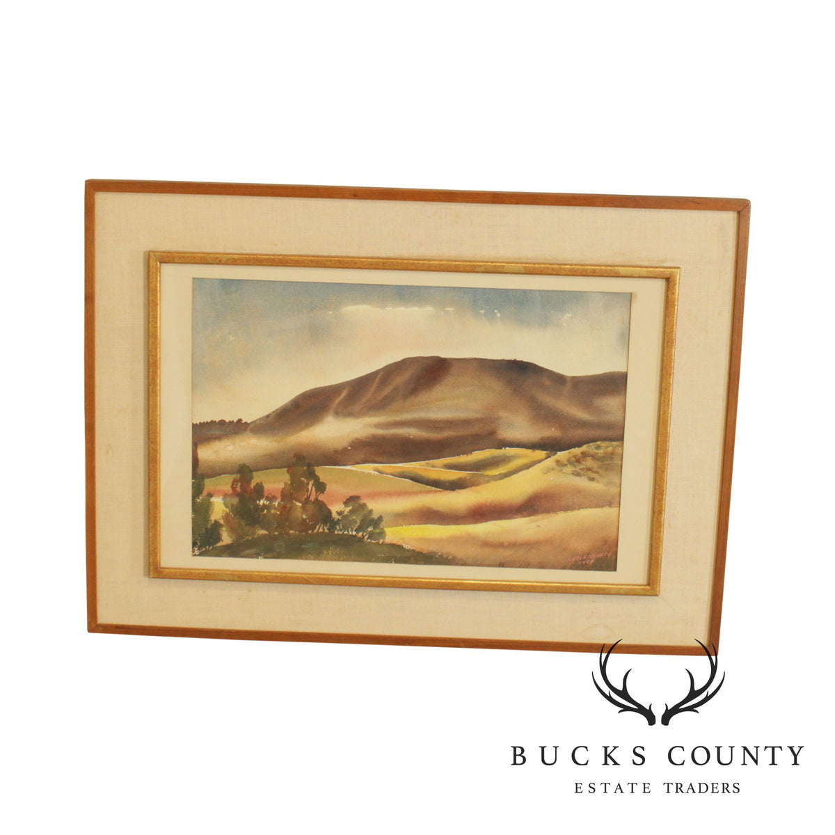 William Montgomery Framed "California" Watercolor Painting Signed