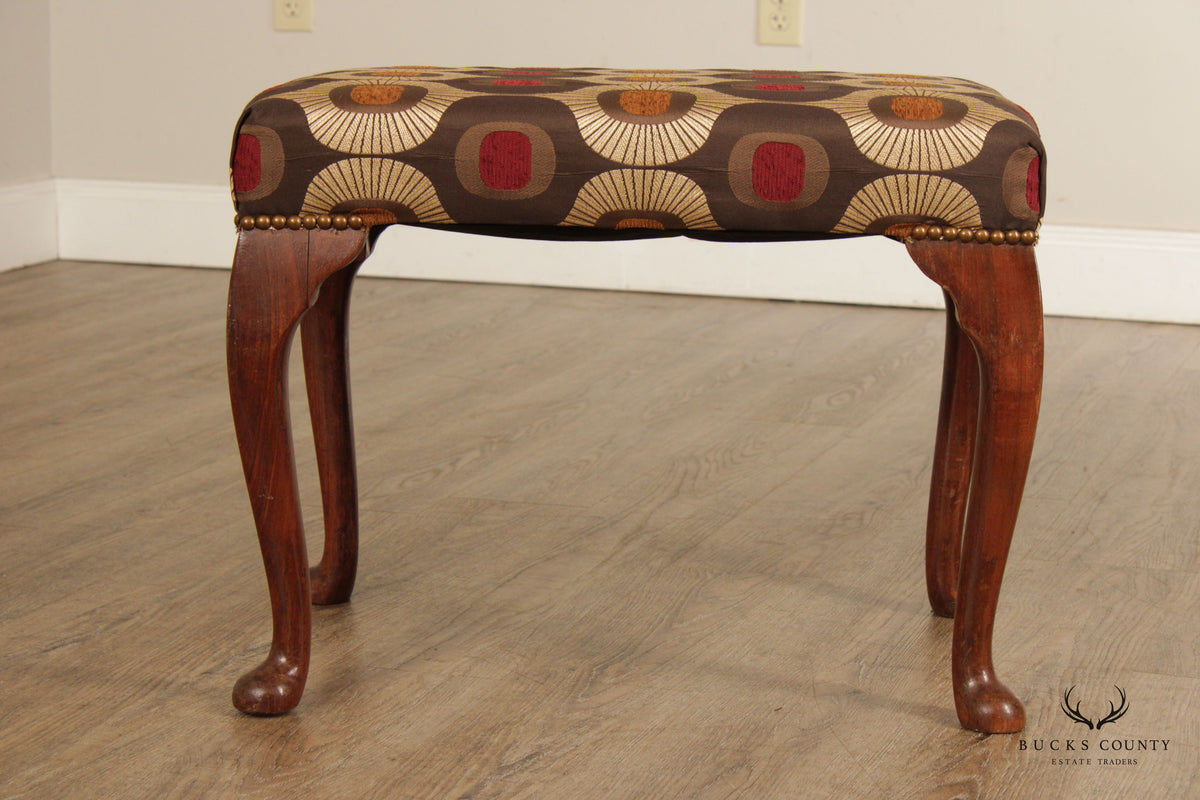 Antique Queen Anne Mahogany Stool