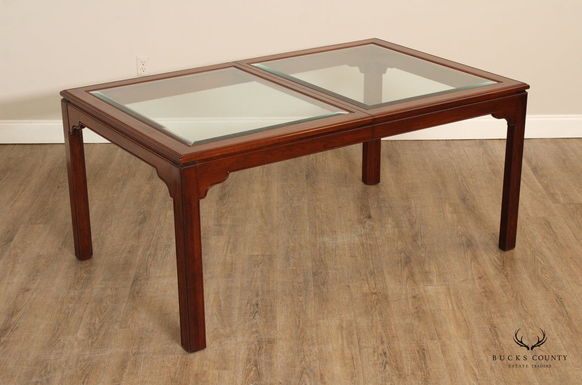 Ethan Allen Canova Campaign Style Cherry Extendable Dining Table