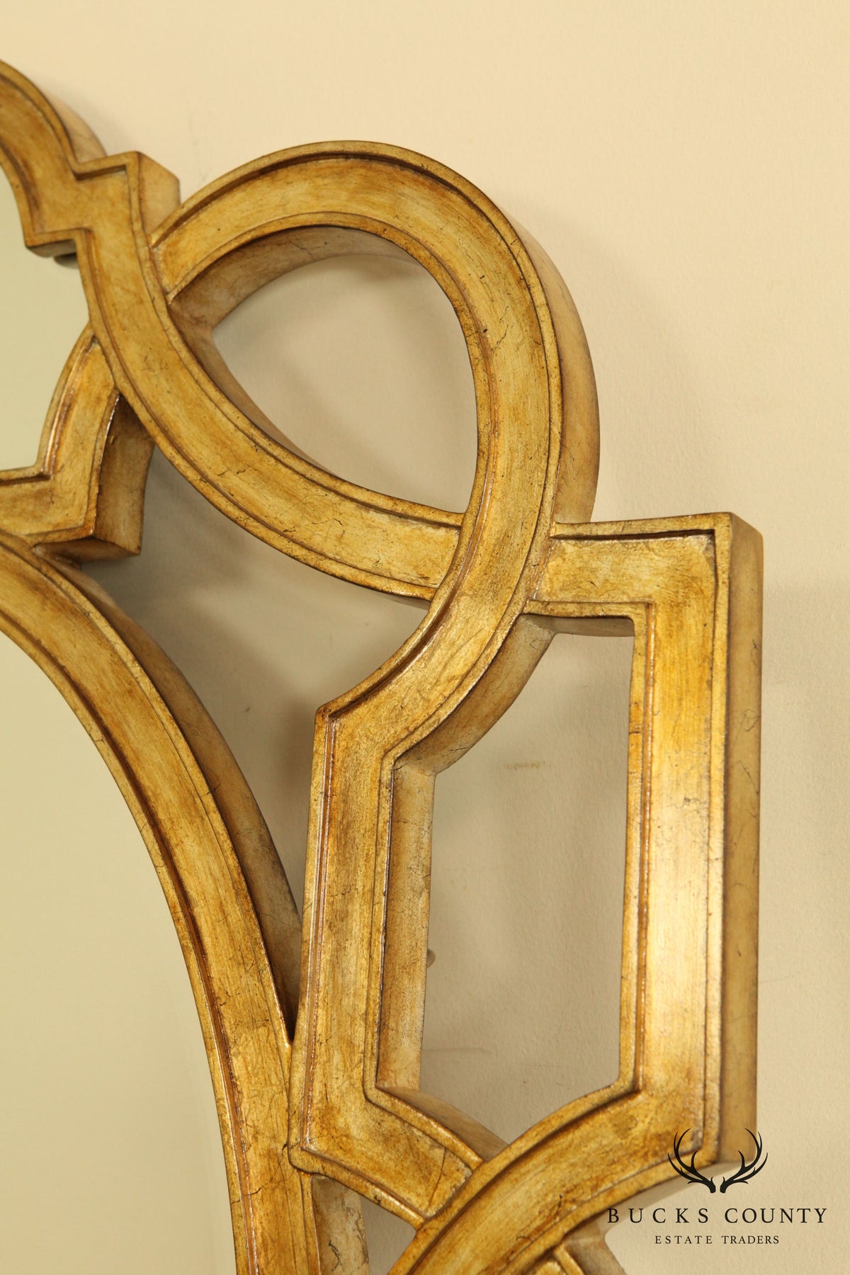 Classic Modern Style Silver Gilt Frame Wall Mirror