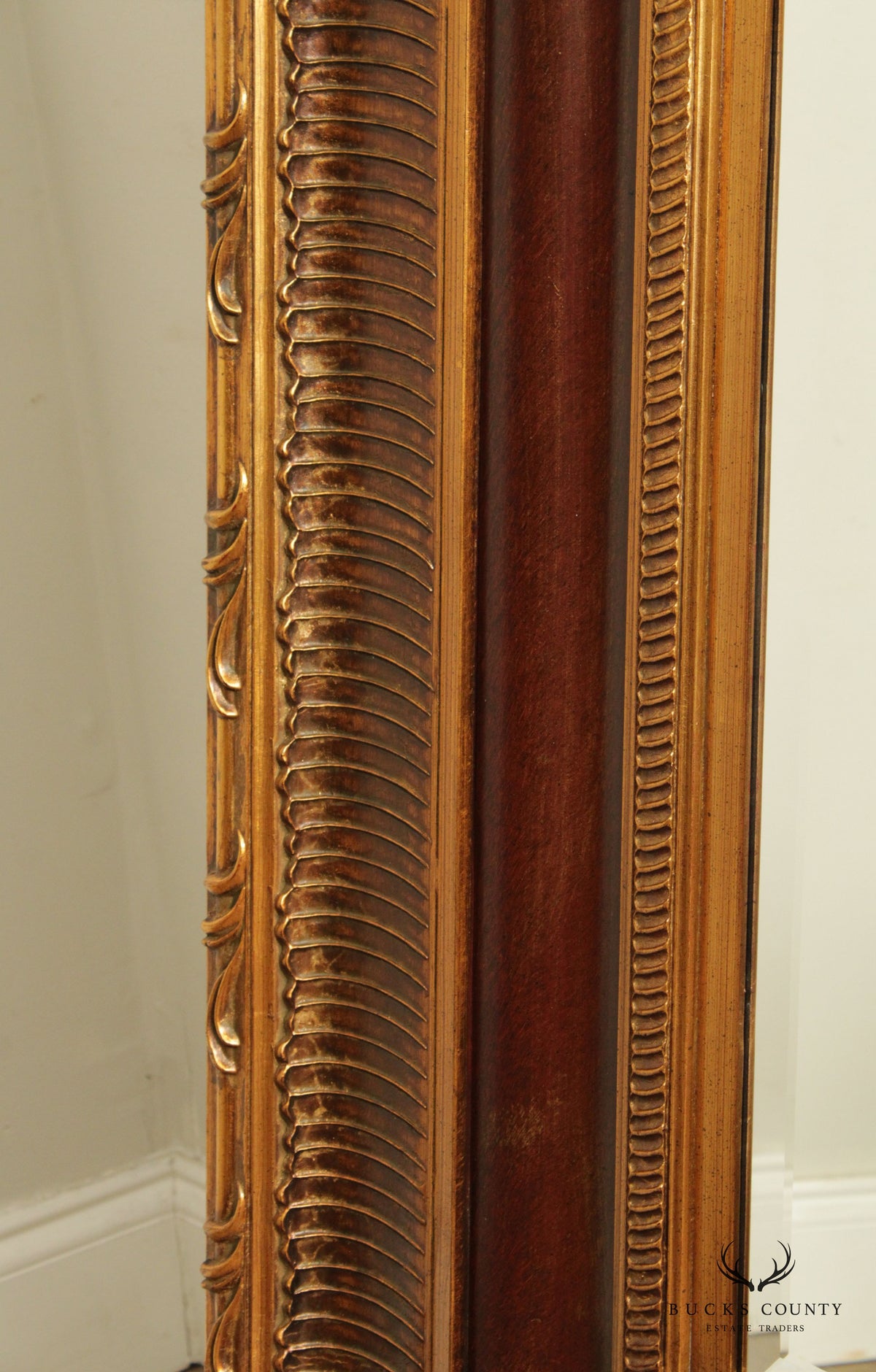 Quality Carved Gold Framed Large Beveled Wall Mirror