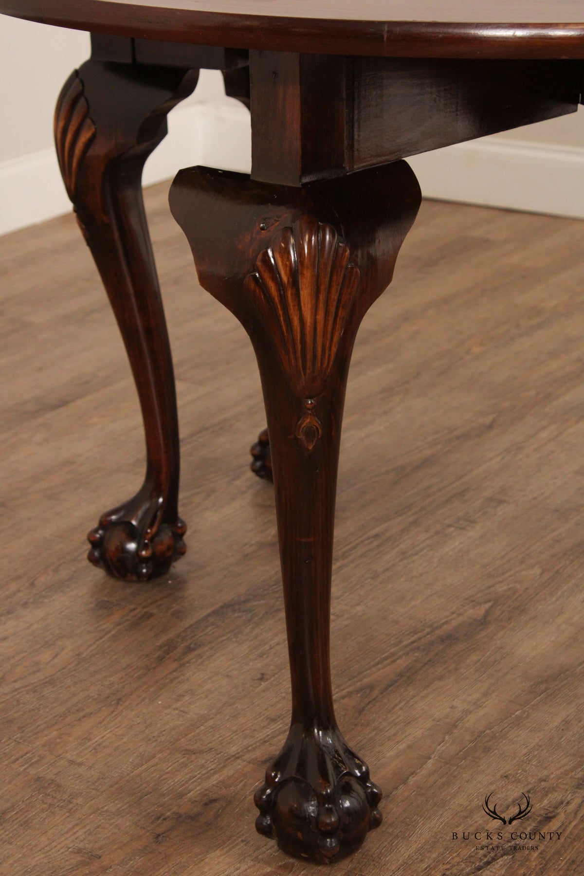 Chippendale Style Carved Mahogany Gate Leg Drop Leaf Table