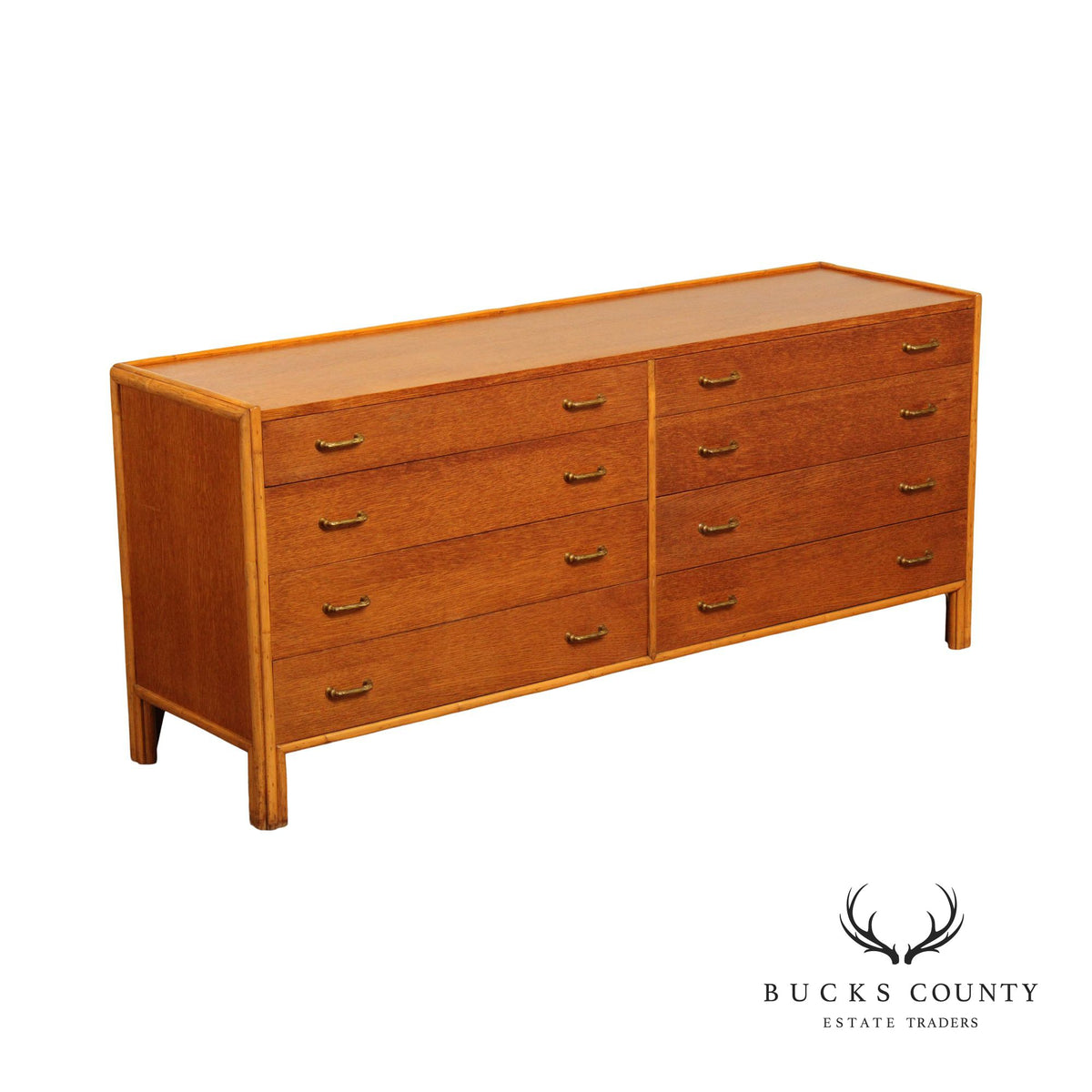 McGuire Mid Century Modern Oak Eight-Drawer Dresser